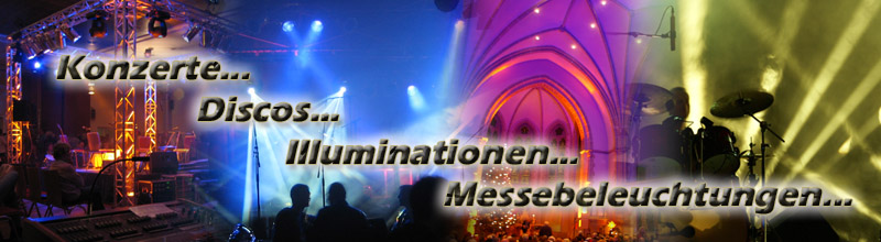 Konzerte, Disco Lightshow,Gebude Illumination und Messe Beleuchtung